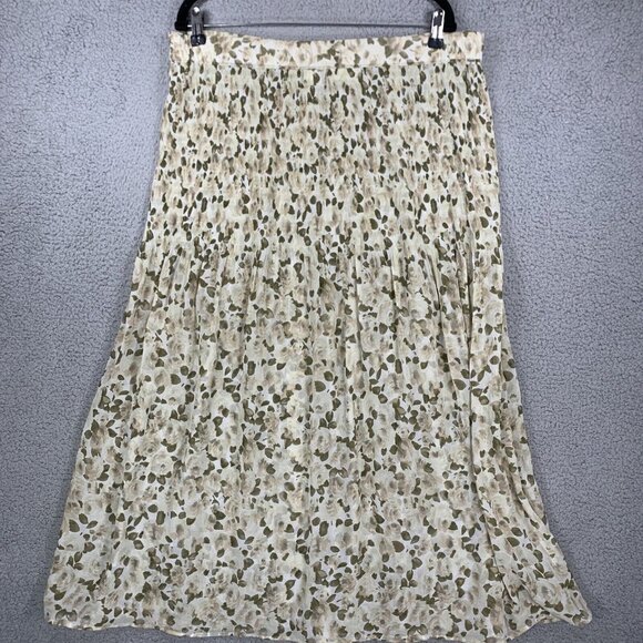 Compagnie Internationale Express Skirt Womens Large Beige Floral Maxi Sheer L - Picture 5 of 9